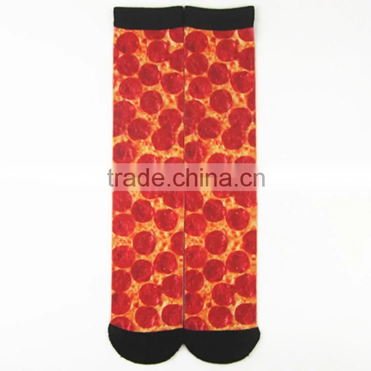 New fashional fries pizza food thermal transfer printing socks