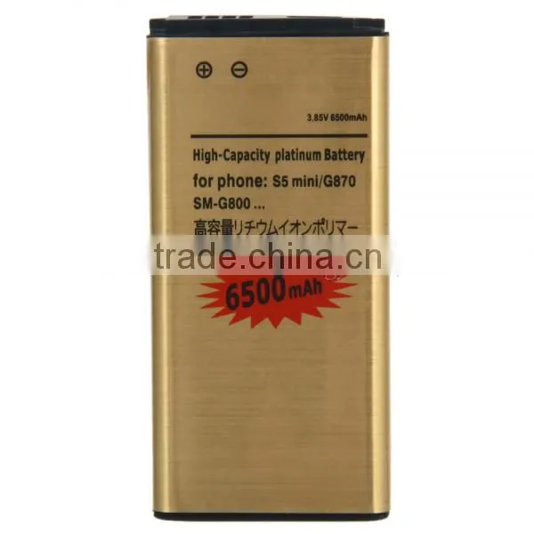 6500mAh 3.85V G870 Extended Battery for Samsung S5 mini with Back Cover Black
