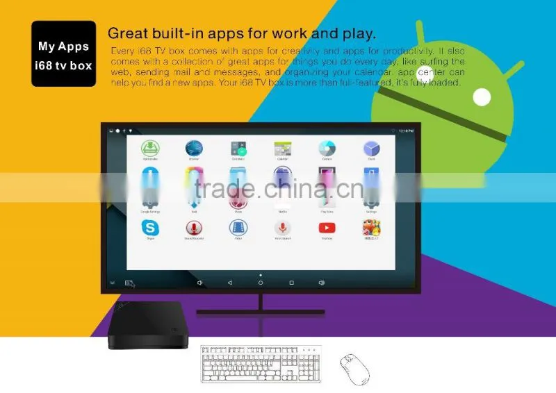 Android 5.1.1 tv box I68 TV BOX 8GB NAND FLASH RK3368 64bits Octa core Cor tex A53