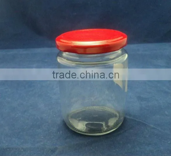 food jar with red metal lid