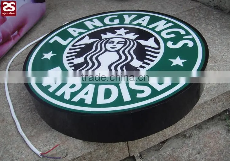 LED acrylic double sides round vacuum formed display light box for chain shop