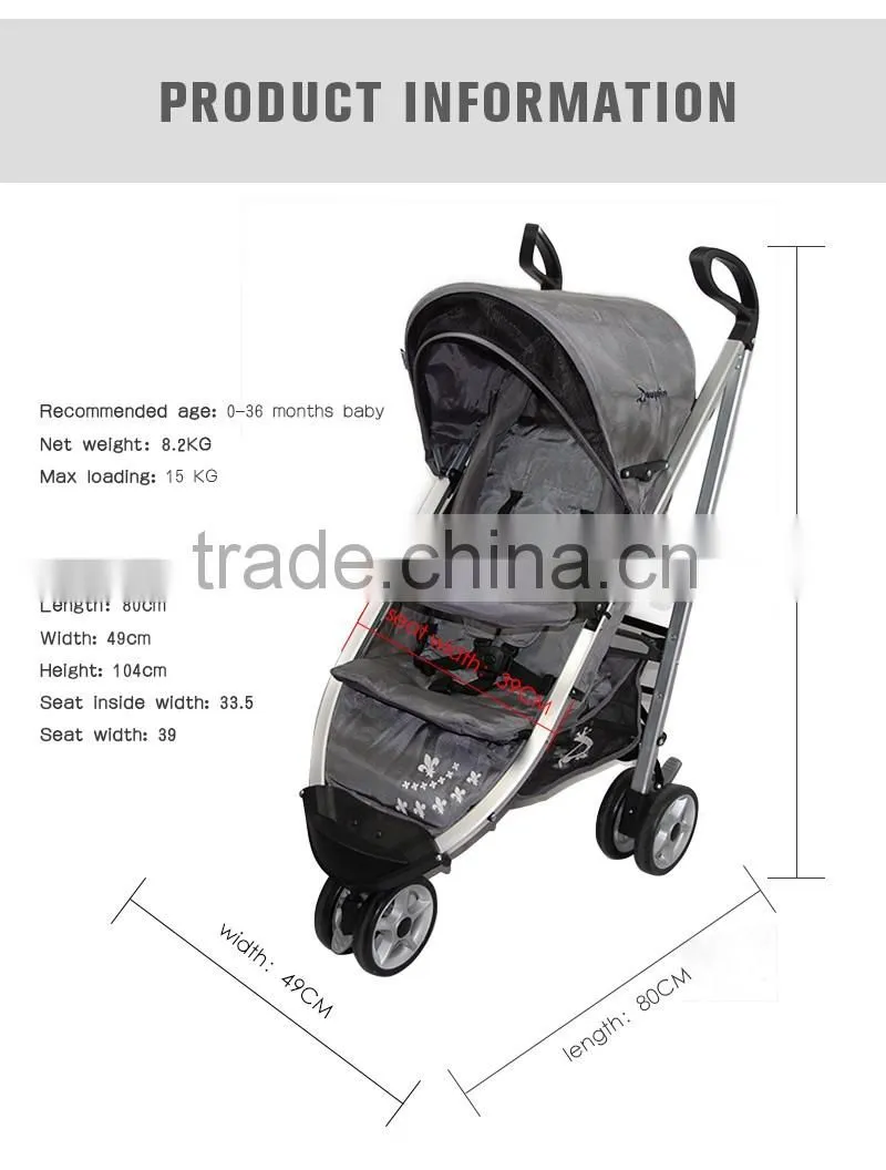 2016 aluminum tube baby stroller baby pram