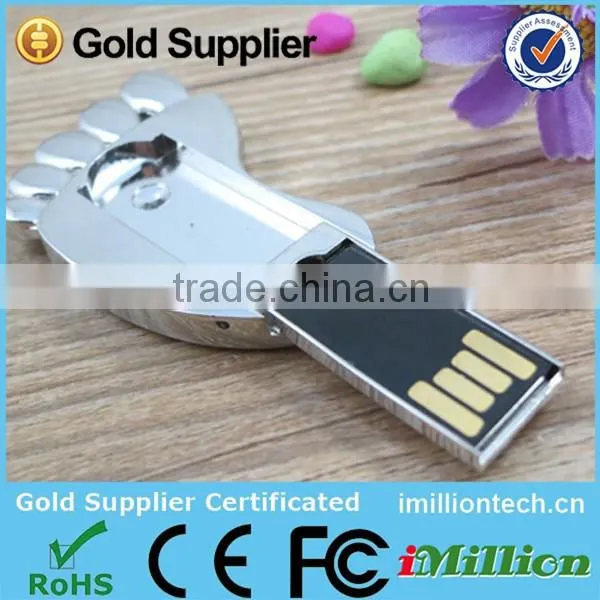 Customized logo metal foot usb with full capacity
