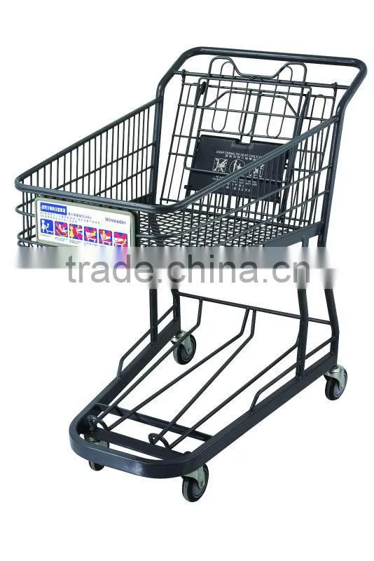 Powder coating/chrome-plate double layer shopping cart HSX-908