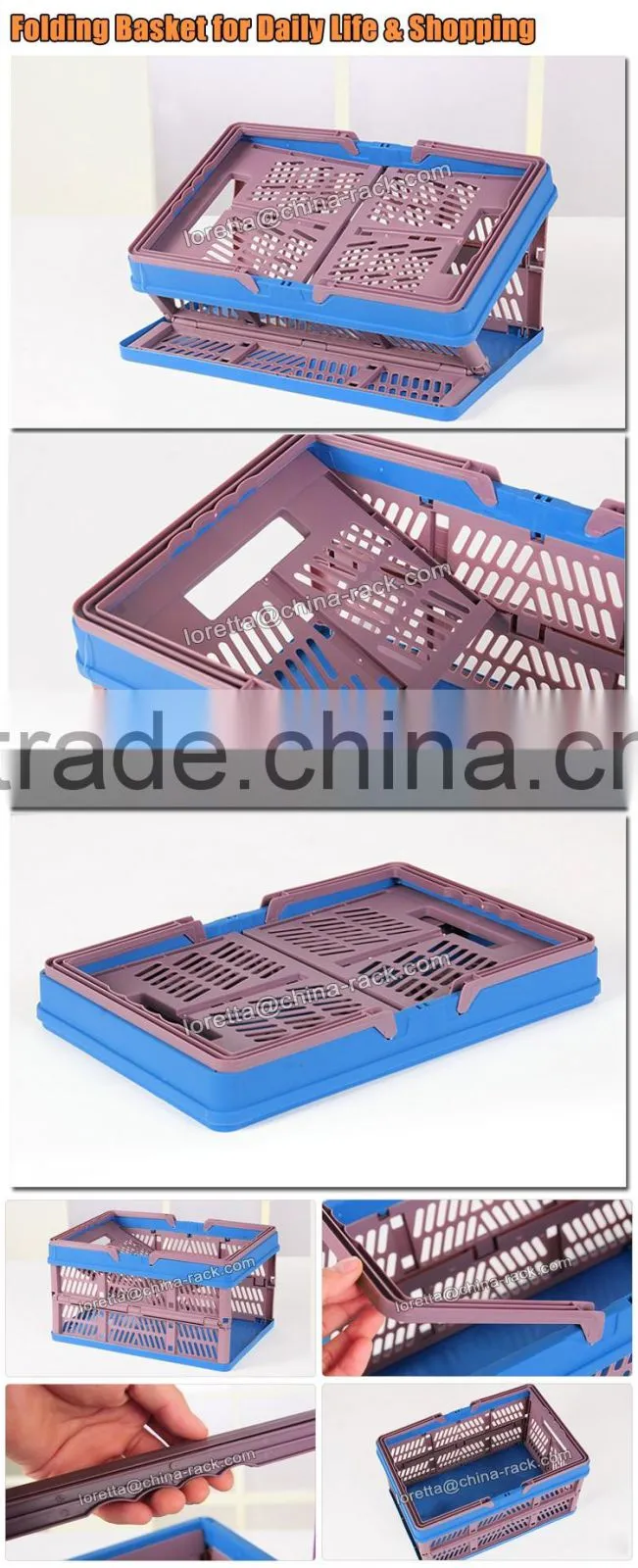Foldable Mesh Plastic Picnic Storage Shopping Basket