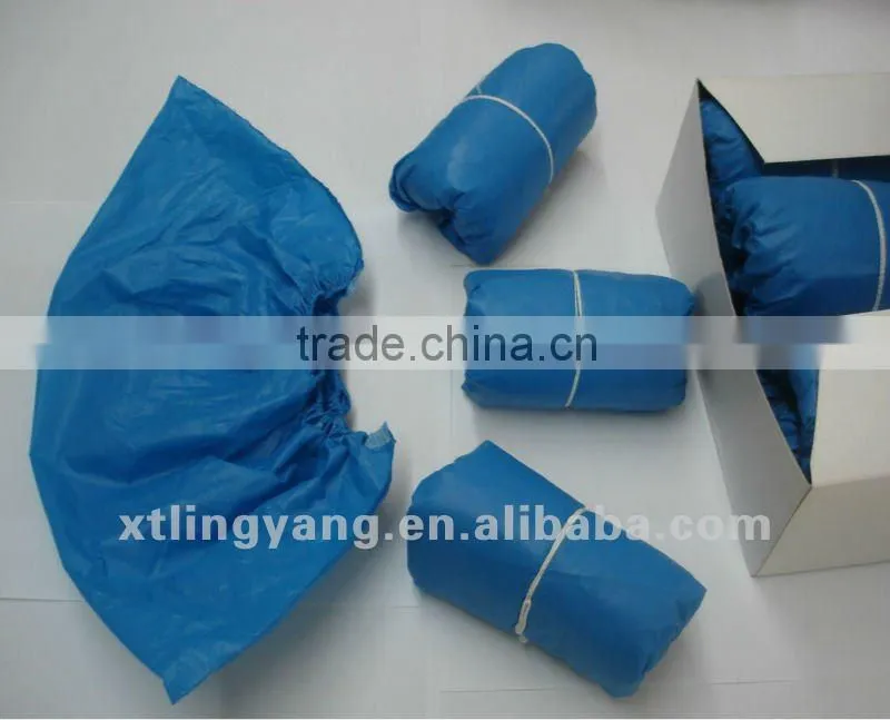 Medical disposable red CPE shoe covers
