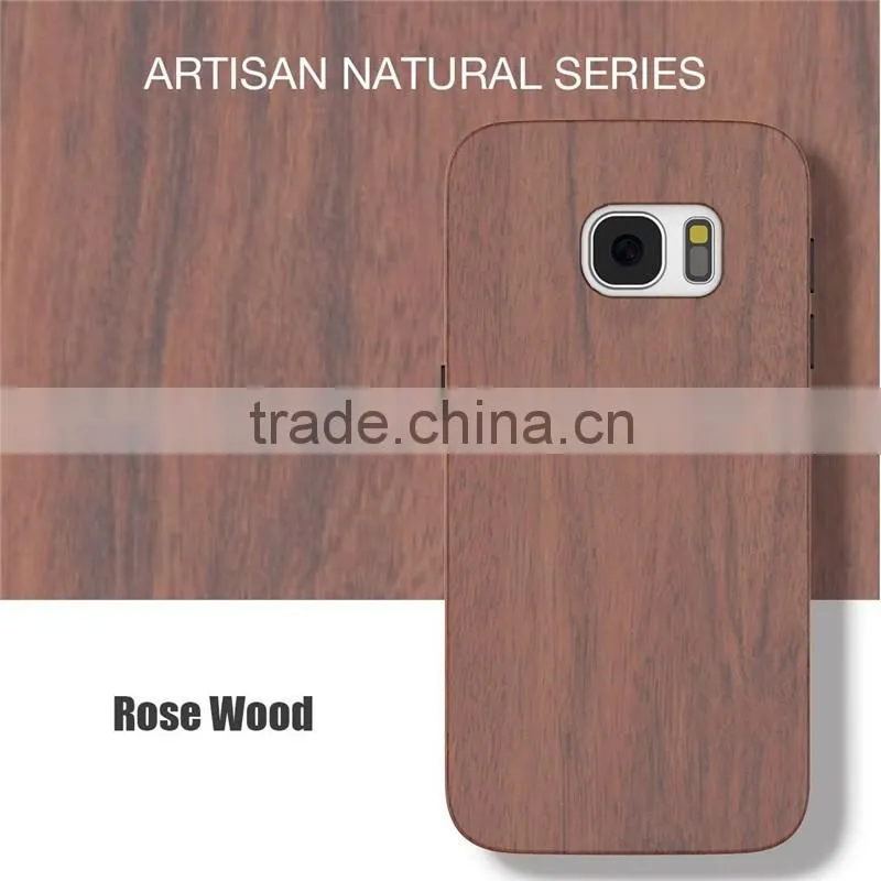 2016 Hot for Galaxy S7 Case Natural Wooden Back with Black PC Frame Protective Case for Samsung s7 for Galaxy s7