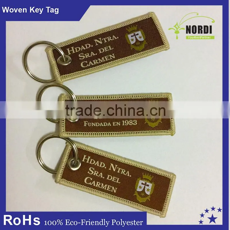 wholesale embroidered christmas gift keychain /personalized luggage tag