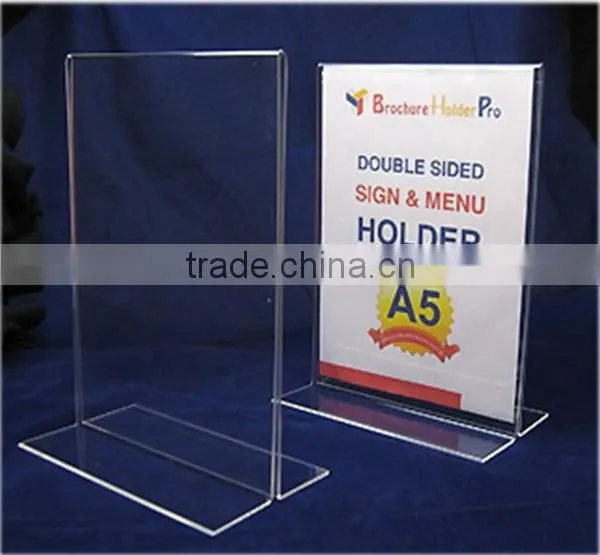 Acrylic A4 brochure holder cheap custom acrylic sign holder 5x7
