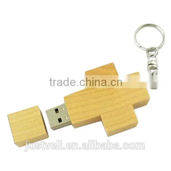 Custom usb flash drive wooden mini cross usb stick drive
