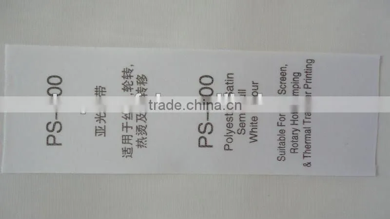PS-900 Polyester Stain Ribbon Semi Dull White Color Label