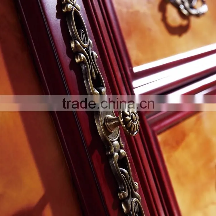WTS-8021A french double ceramics Sink rubber solid wood bathroom vanity cabinets with Matching Mirror