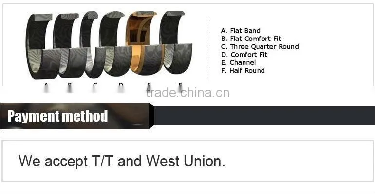 Wholesale fashion jewelry grooved tungsten carbide wedding rings