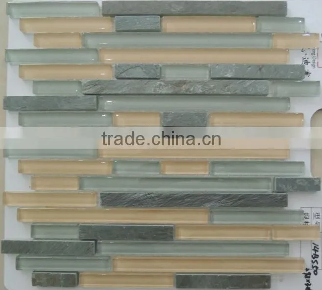 microcrystal glass mix stone mosaic tile 14BS45