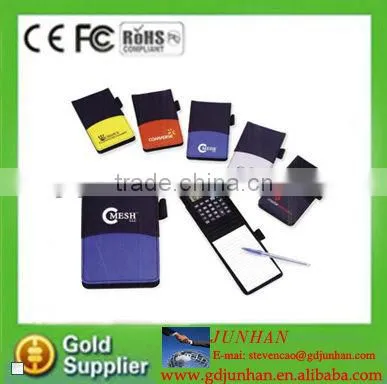 promotional pu leather 8 digits notebook with calculator
