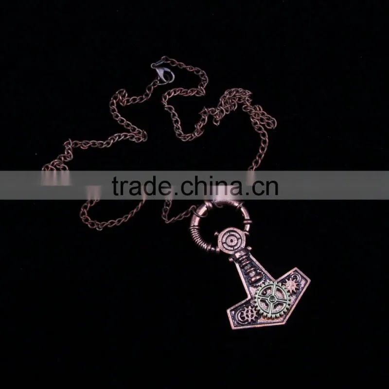 New arrival pop steampunk anchor chain statement necklace with gear wheel 2015 yiwu fashion jewelry hot sale