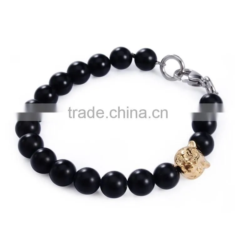 classic design small black gay agate bead bracelet