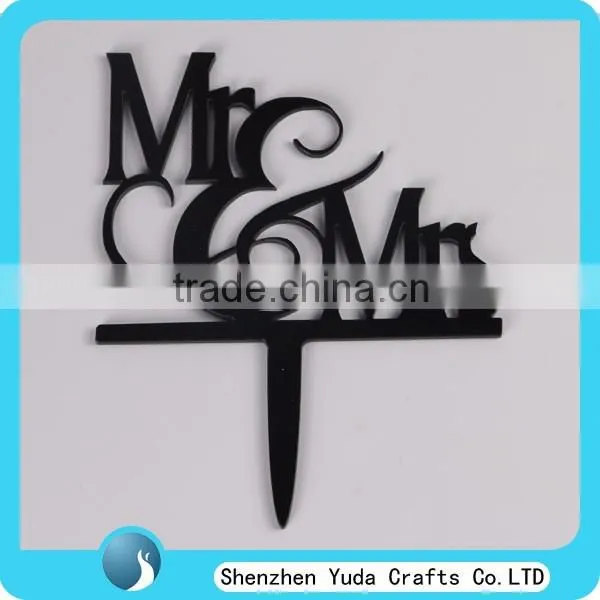 Factory Black Mr&Mrs Silhouette Wedding Cake Topper