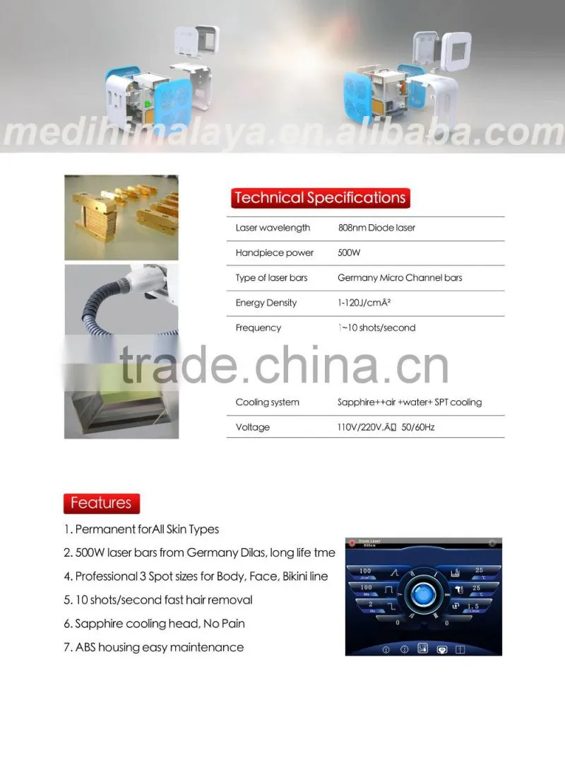 FDA approved Laser Beauty Equipment diode laser hair removal big spot