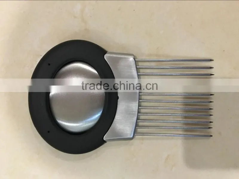 Stainless Steel Onion Holder with Odor Remover/wash Bowl, Onion Slicer