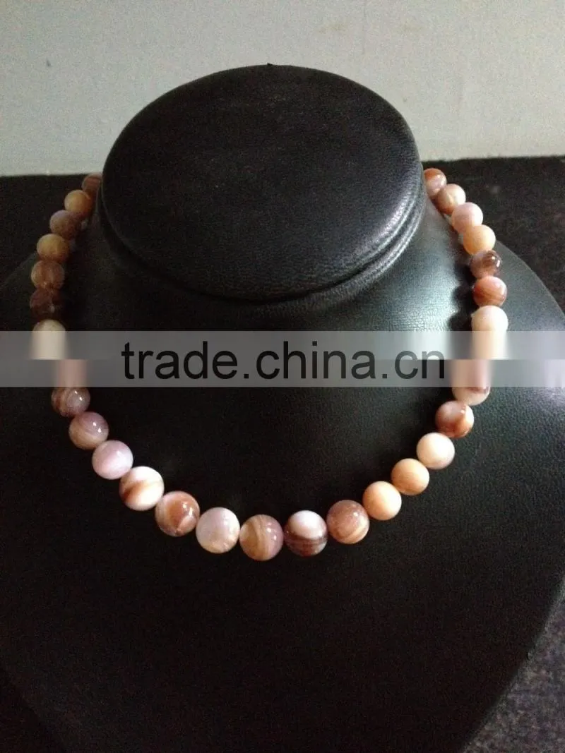 Top quality pink strand pearl necklace