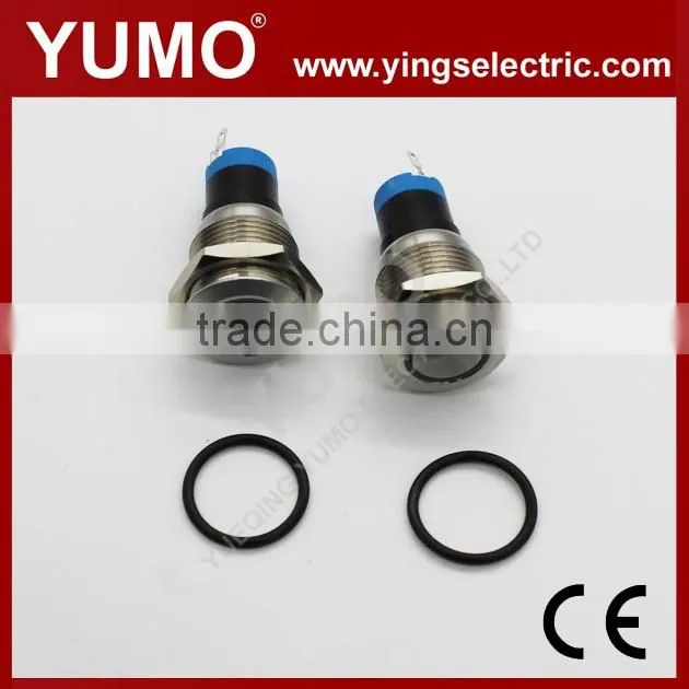 LA16JSF-11E blue push button monetary with lamp stainless steel 12V DC
