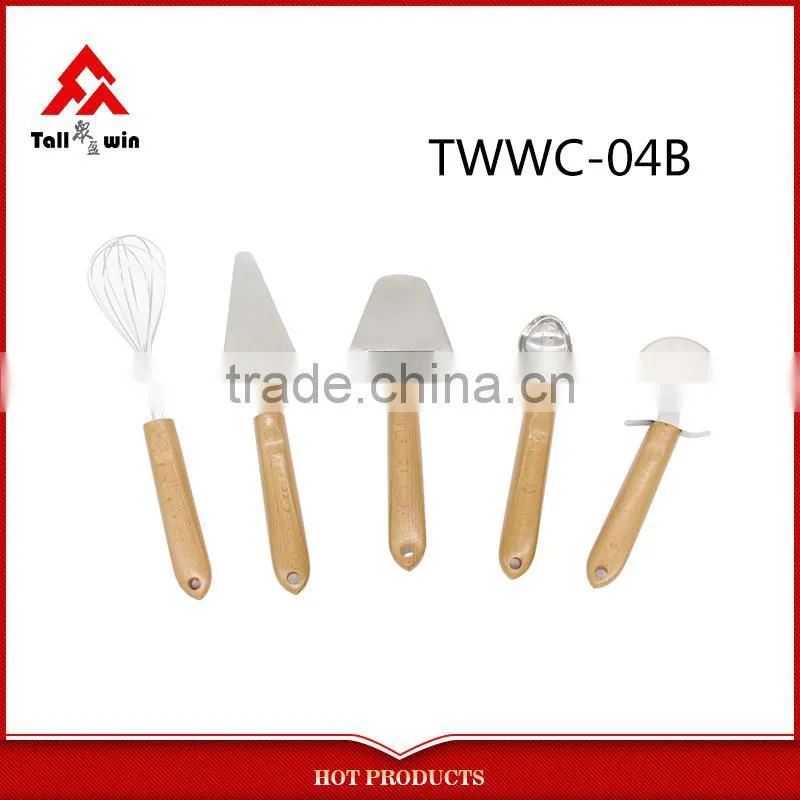 Stainless Steel Fine Double Mesh Wooden Handle Strainer