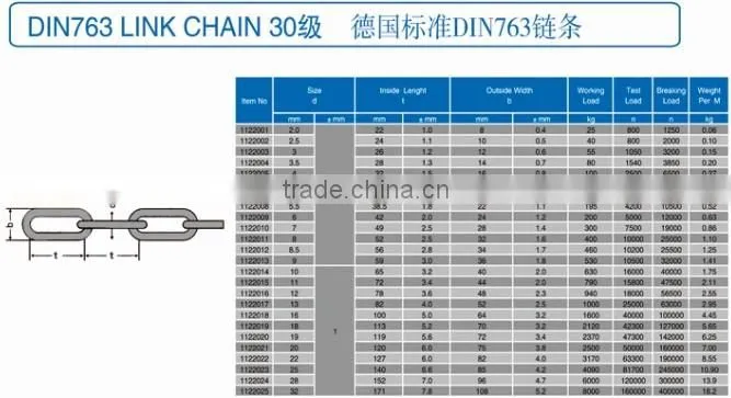 Link Metal electric-galvanized Din763 ink chain