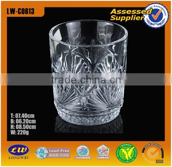 200ml good quality whisky glass carved cup