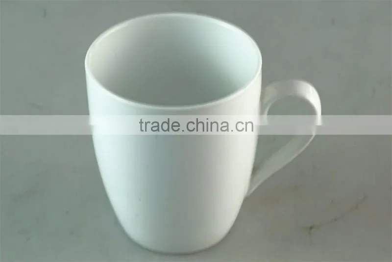 Cheap stocked white round ceramic cup ,coffee cup with handle