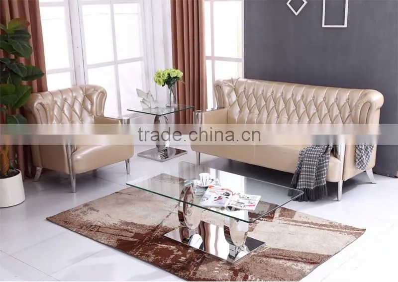 Industrial Tempered Glass Console Table with Metal