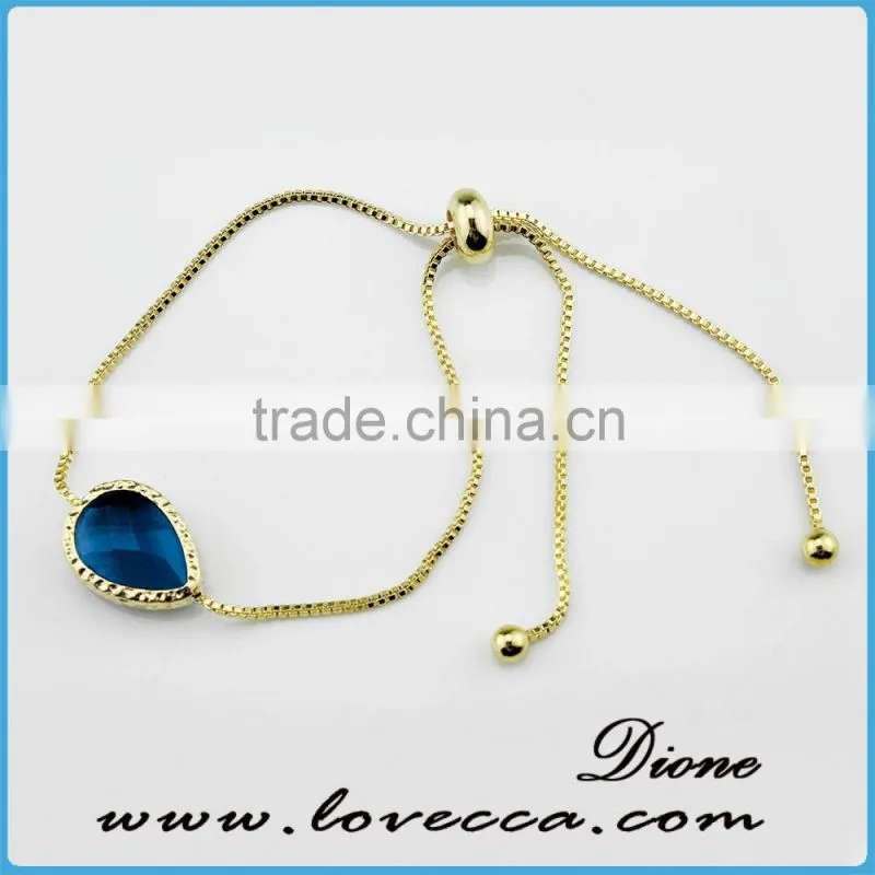 2016 wholesale adjustable glass multicolor gemstone bracelets