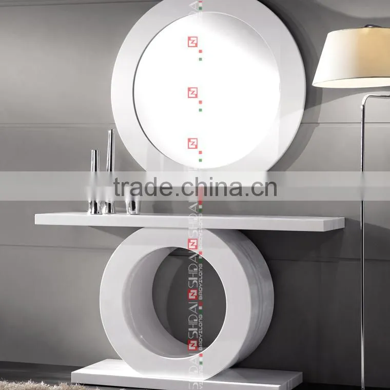 italian design console table with mirror / wooden console table / wooden living room console table E-127