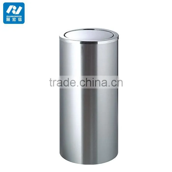 Indoor stainless steel swing lid waste disposal bin