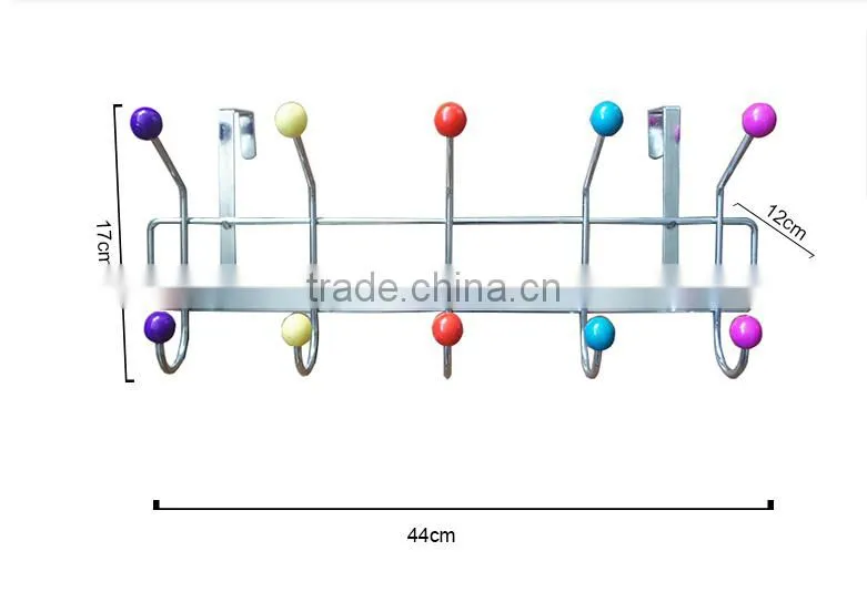 Wall mounted metal hook rack