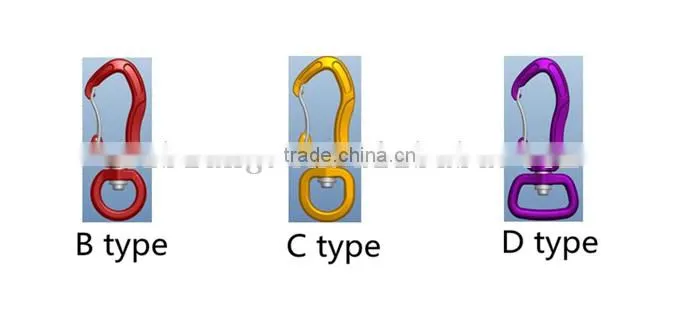 4 Different Types Ring of Colourful High Breaking Forece Carabiner for Dog Leash