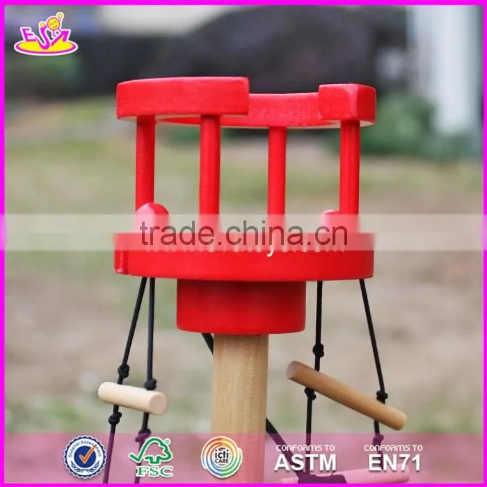 2017 Top fashion children imagine shark bite pirate ship wooden toy pirate ship & pirate play set W03B060-S