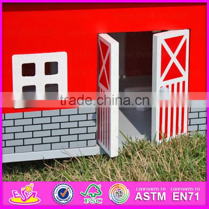 Funny girl play set wooden wooden barn toy best design kids wooden barn toy W06A105-S