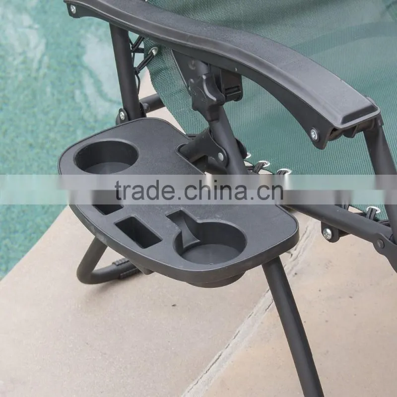 2 Pack Metal Pool Folding Green Anti Gravity Chair with Cup Holder