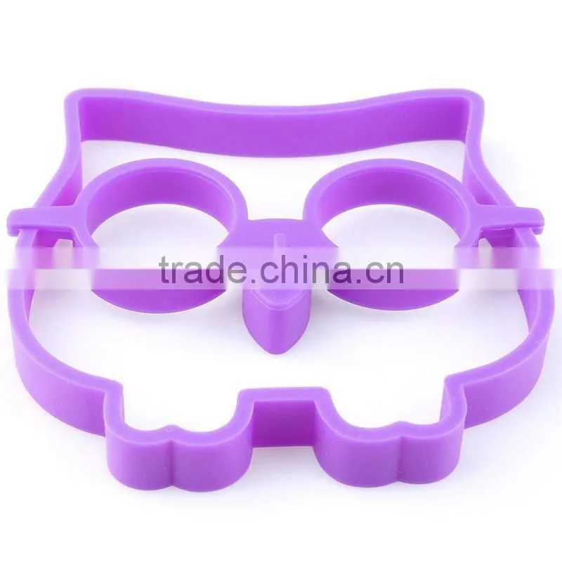 Unique silicone egg cook ring owl shaped fried egg molds pancake maker