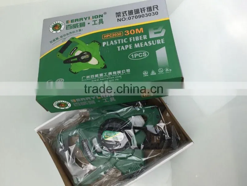 Berrylion Plastic Fiber Measuring Tapes 30Meters ABS+TPR Cover measuring tapes