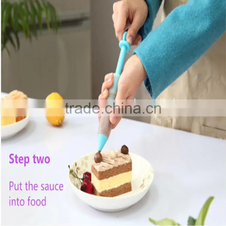 Funny silicone cake and chocolate decorating pen cake mould silicone cream pen