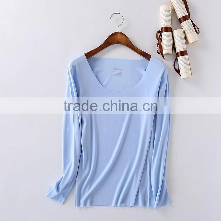 Fashion custom plain long sleeve women bulk wholesale t shirts