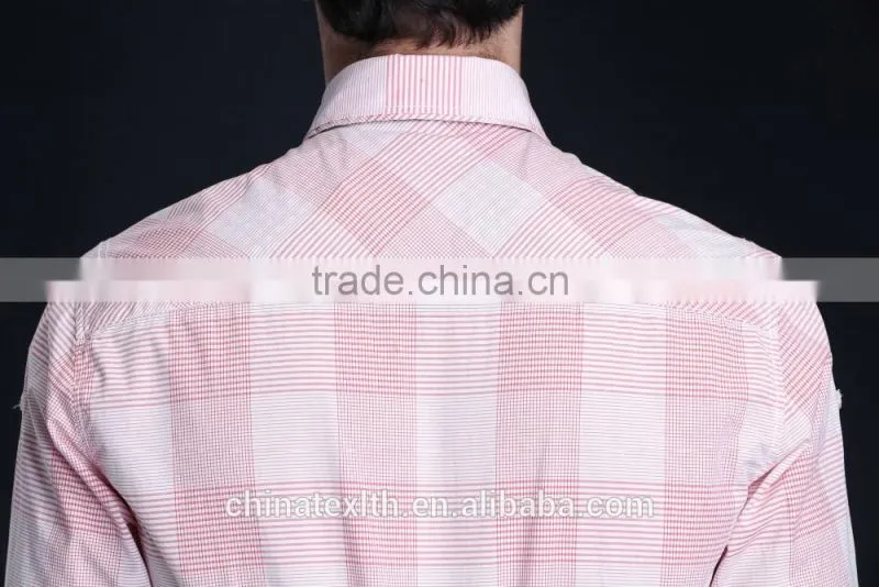 Fashion Long Sleeve Casual Design High Quality 100%Cotton Check Men Shirt