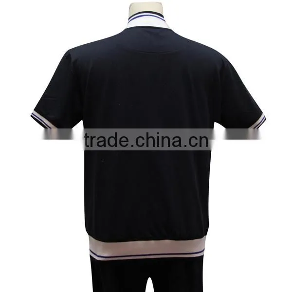 High Quality Cheap China Wholesale Men T Shirt Suit Set Custom Logo Zipper Up