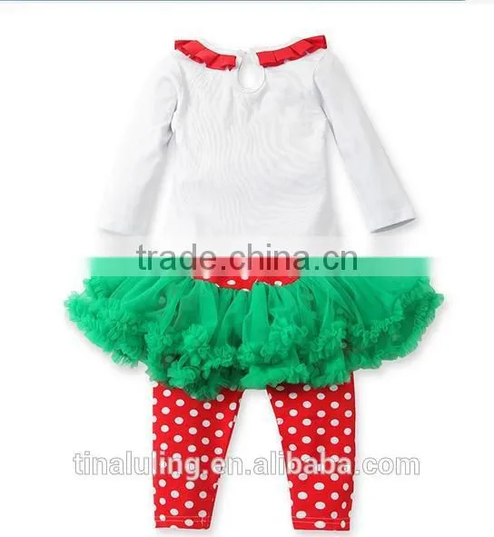 new 2015 girls christmas clothing kids santa claus outfits children christmas days clothes