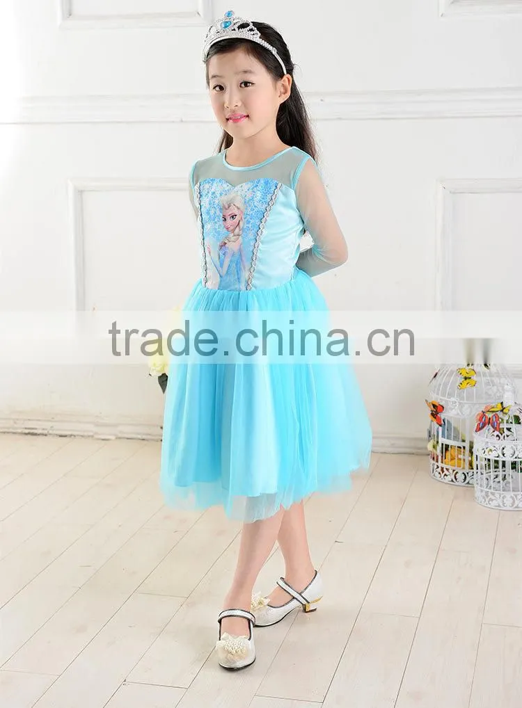 2015 new girls dress cosplay costume dresses kids wedding dress summer child party dress