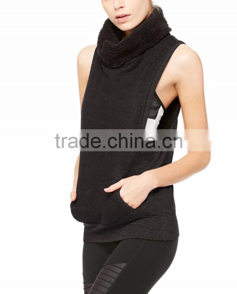 Yoga Frost Winter Vest in Black Heather Gym Singlets