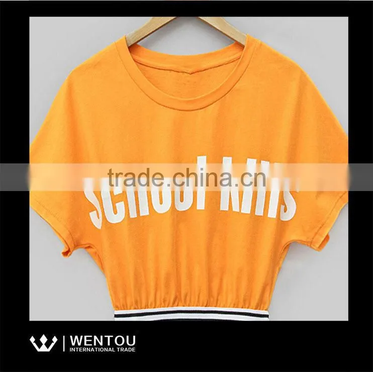 Alibaba China Women Printed Letters Summer Short Sleeve Blouse