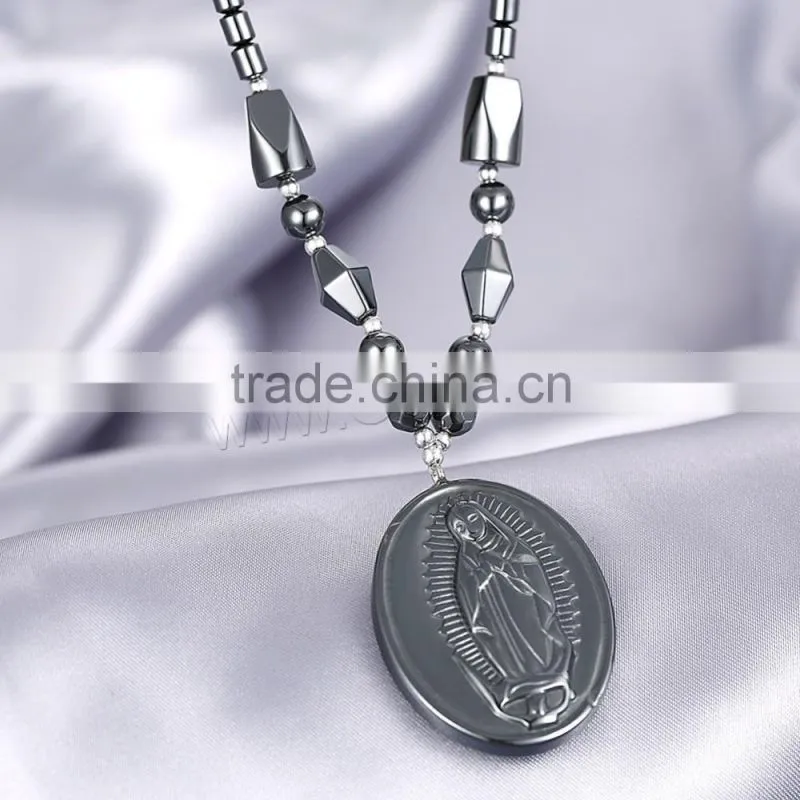Hematite Necklace with Natural Black Obsidian necklace india new products beautiful girl necklace